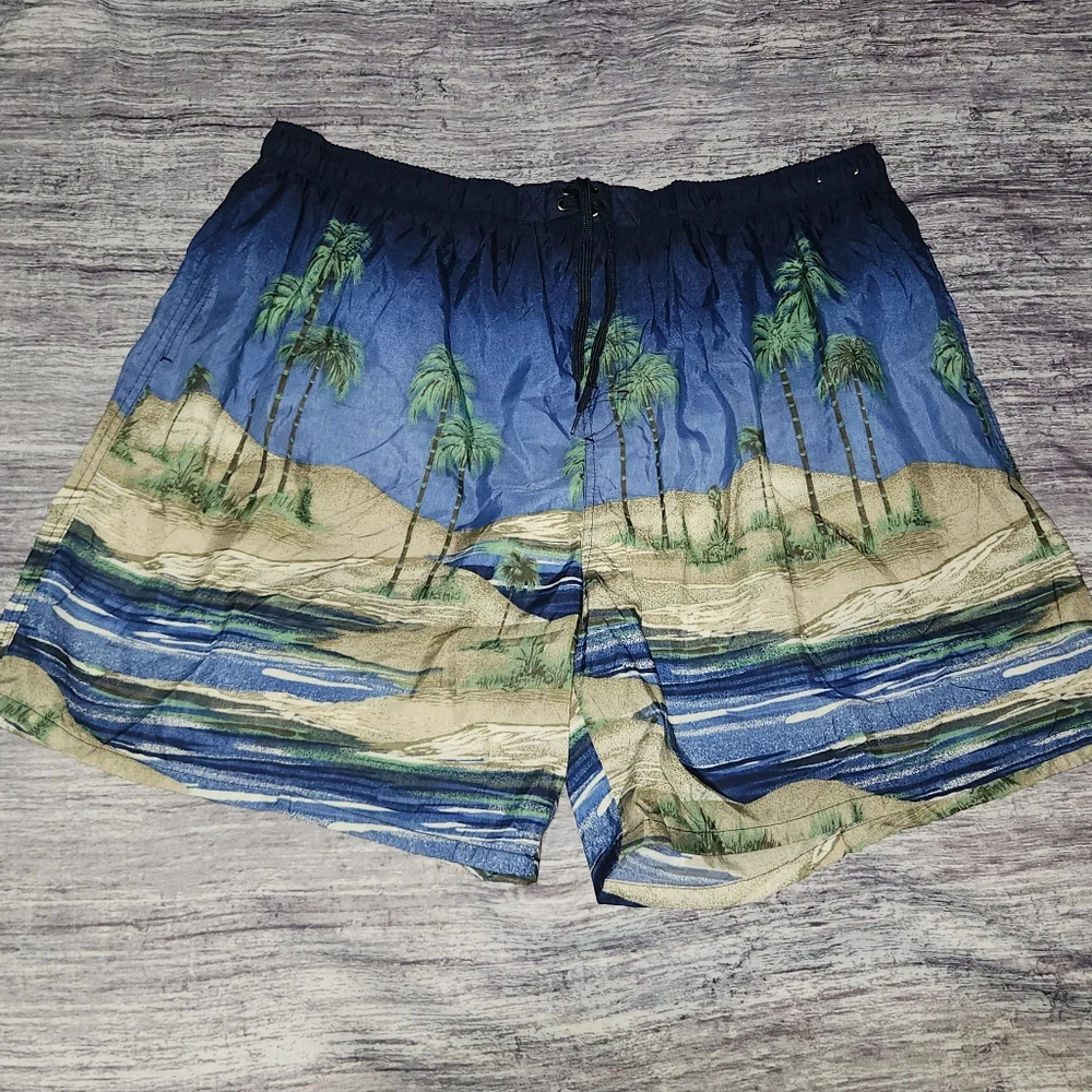 Catalina Island Wear New Tropical Island Swim Trunks Palm Tree‎ Size 2XL